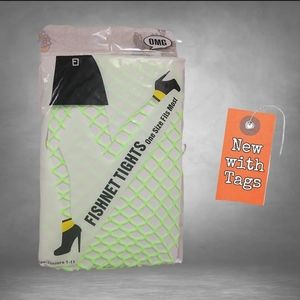NWT/ Neon Green Fishnet Tights